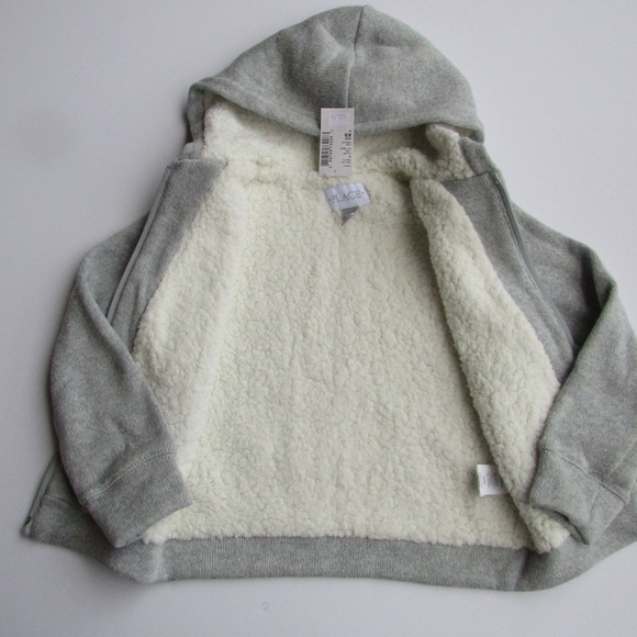 Children's Place Girls Fleece Lined Hooded Jacket - Picture 3 of 6